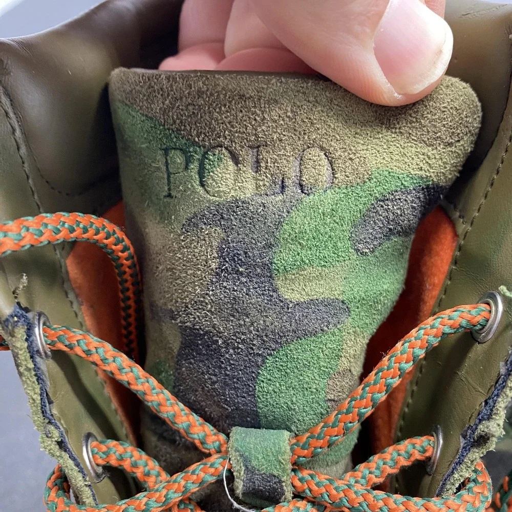 Polo Ralph Lauren Bearsted Boots Mens‎ Size 11.5 Camo Leather Combat Outdoor